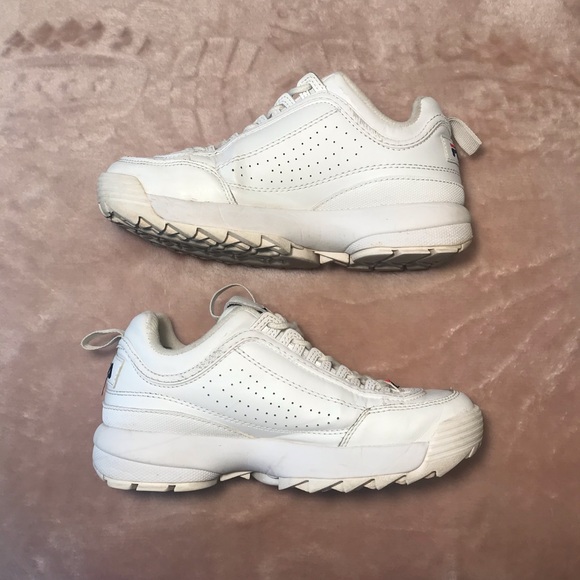 Fila Disruptor II Premium Sneaker in White - Picture 4 of 5